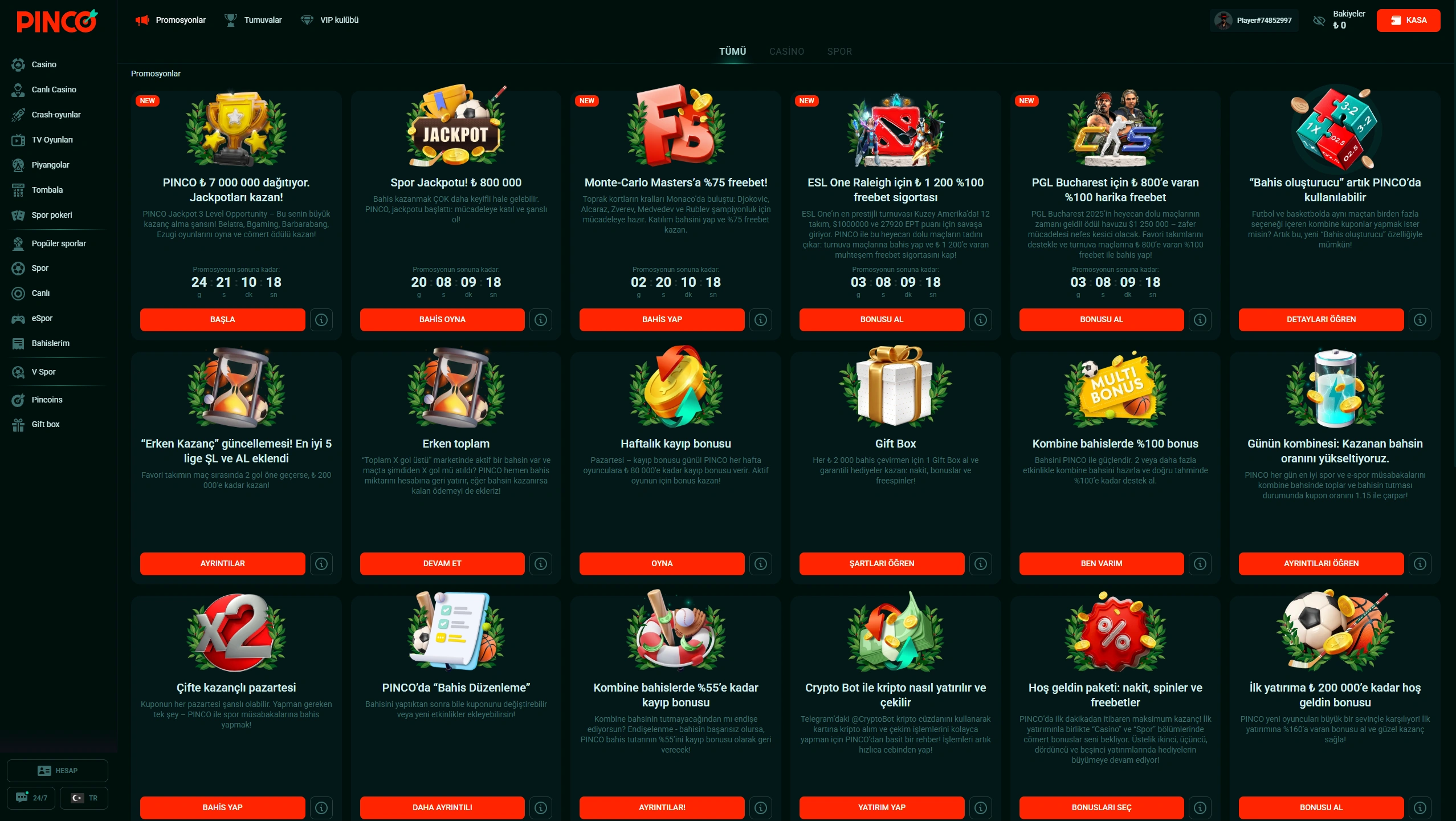 Yeni uyelere ozel hoş geldin bonusu