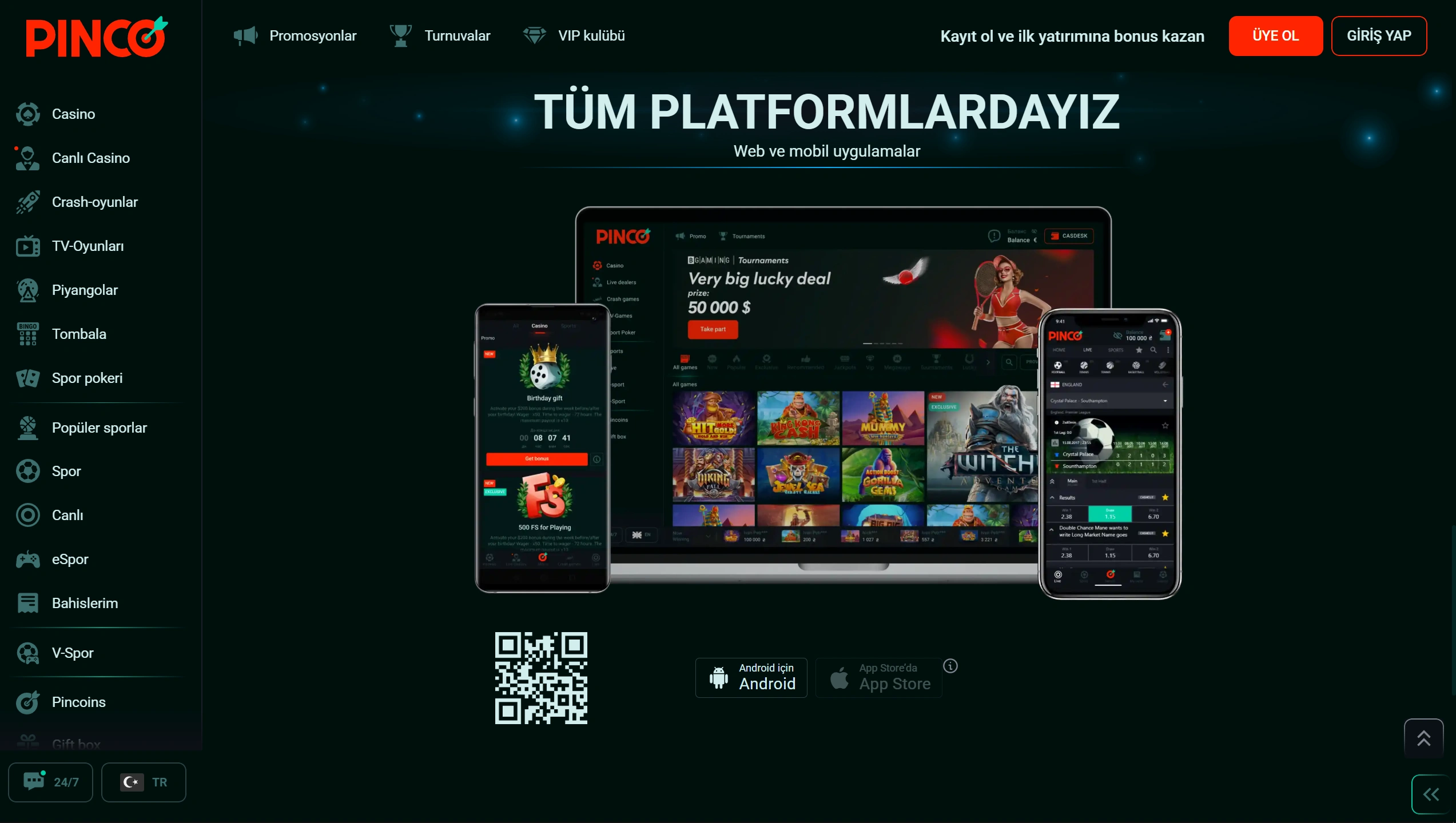 Pinco casino indir — Android ve iOS için casino uygulamaları